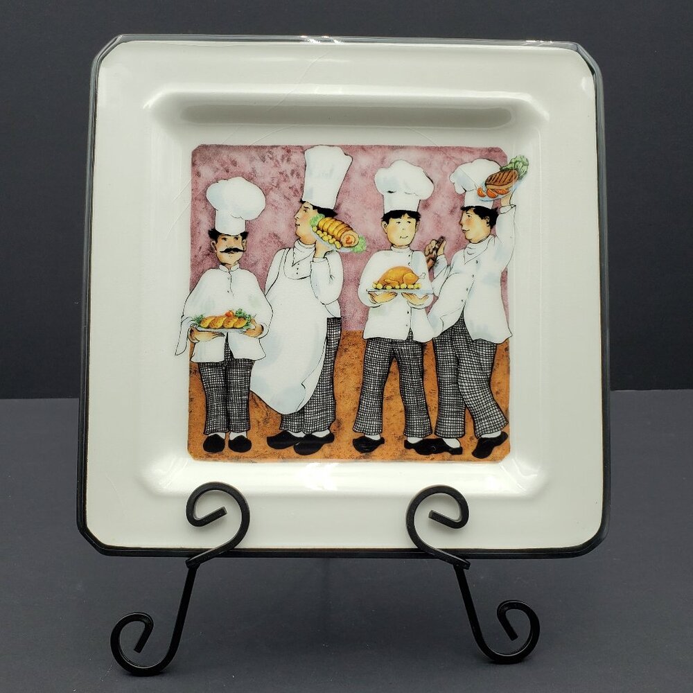 Brunelli Four Chefs Salad Plate Square Italian Appetizer Dessert Display Plate